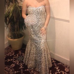 Strapless formal gown